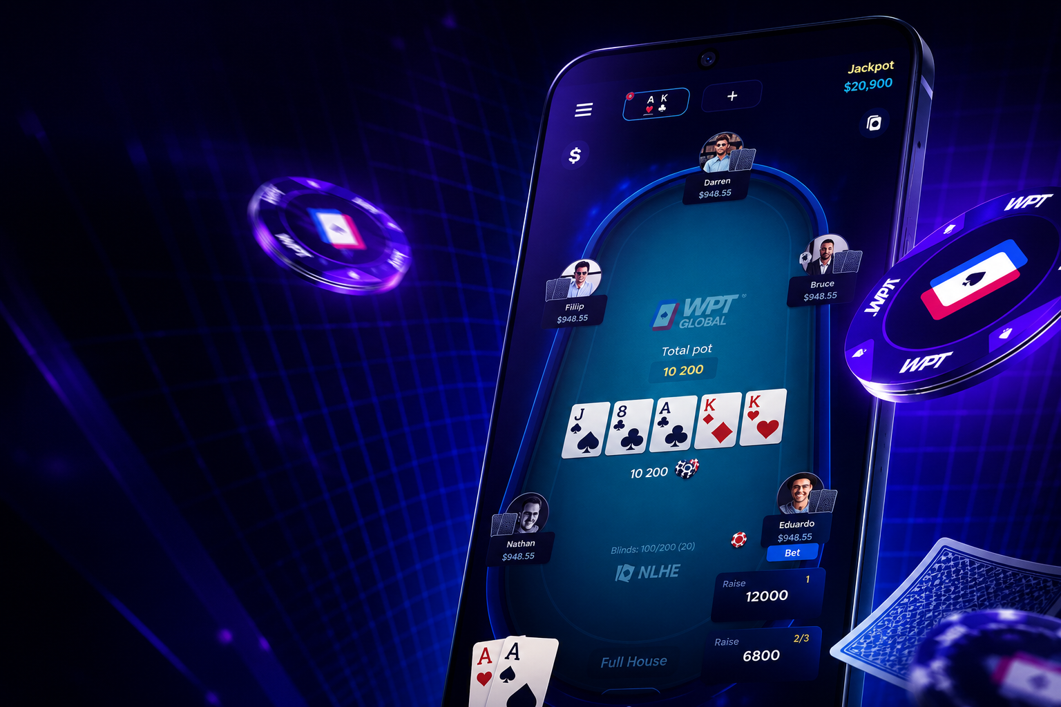 WPT Global 注册和登录界面